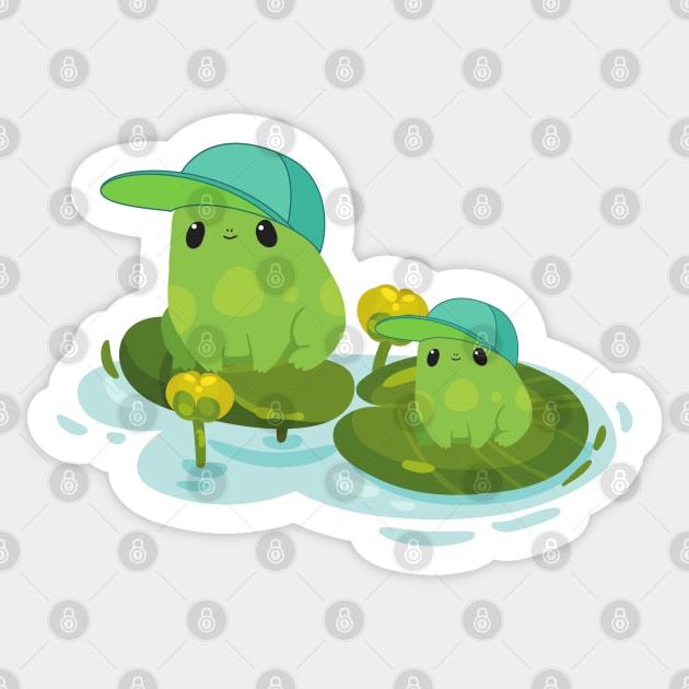 father and son cute frogs Sticker by Craftycarlcreations